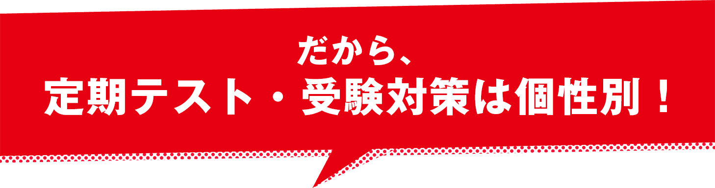 だから、定期テスト・受験対策は個性別!