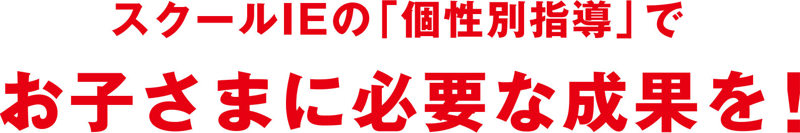 スクールIEの「個性別指導」でお子さまに必要な成果を!
