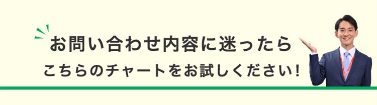 お問い合わせ内容に迷ったら こちらのチャートをお試しください！